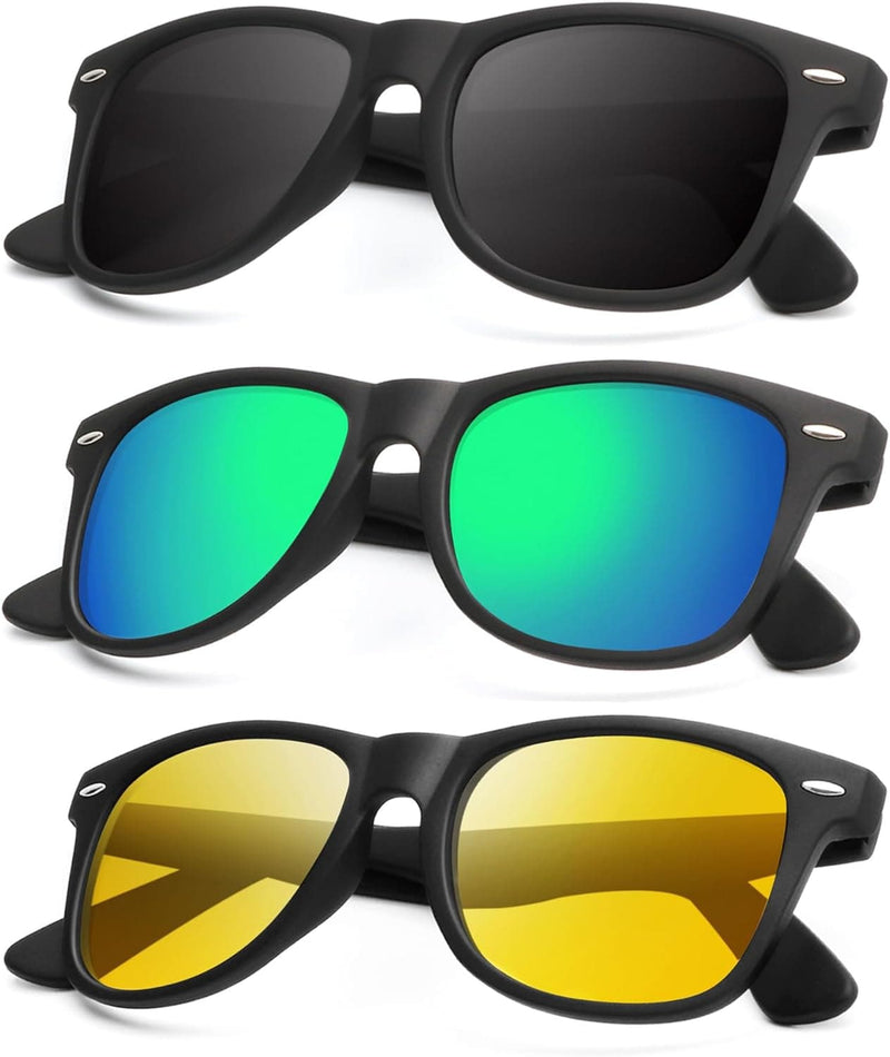 KALIYADI Polarized Sunglasses for Men and Women Matte Finish Sun glasses Color Mirror Lens UV Blocking (3 Pack) - Premium Women's Sunglasses from Visit the KALIYADI Store - Just $25.99! Shop now at Handbags Specialist Headquarter
