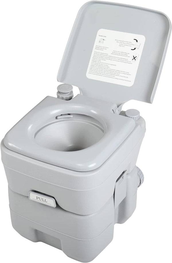 JAXPETY 5.3 Gallon Camping Toilet Portable Travel Toilet w/Sealing Slide Valve, Anti-Leak Water Pump, Carry Handle, Large Capacity Waste Tank for Car, Boat, Truck (20L Gray) - Premium FURNITURE & DECOR from Visit the JAXPETY Store - Just $69.99! Shop now at Handbags Specialist Headquarter