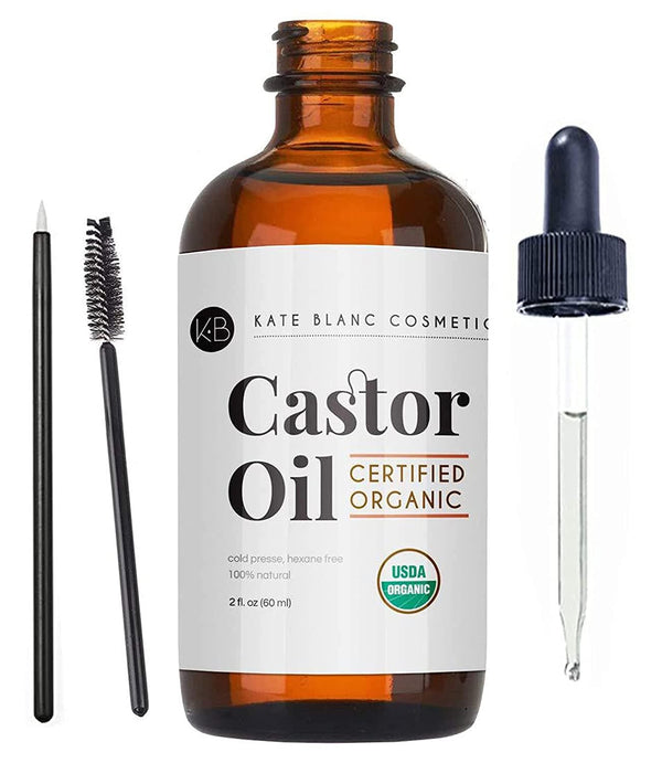 Castor Oil (2oz), USDA Certified Organic, 100% Pure, Cold Pressed, Hexane Free by Kate Blanc Cosmetics. Stimulate Growth for Eyelashes, Eyebrows, Hair. Skin Moisturizer & Hair Treatment Starter Kit - Premium HAIR from Visit the Kate Blanc Cosmetics Store - Just $15.99! Shop now at Handbags Specialist Headquarter