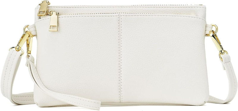 Triple Zip Small Crossbody Bag Lightweight Purses Vegan Leather Wristlet Clutch, Includes Adjustable Shoulder - Premium Wristlets from Brand: ZOOEASS - Just $34.99! Shop now at Handbags Specialist Headquarter