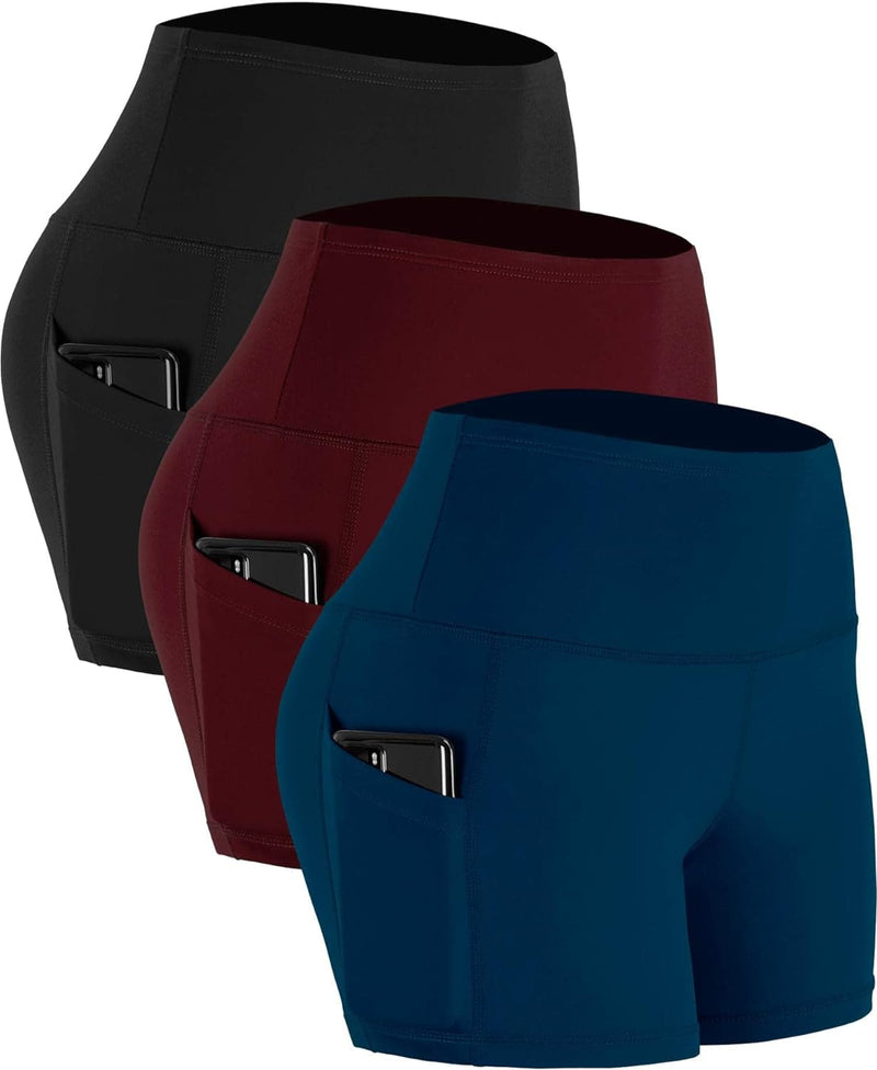 CADMUS Women's Gym Athletic Shorts High Waist Spandex Yoga Shorts with Deep Pockets 3 Pack - Premium Womens from Visit the CADMUS Store - Just $28.99! Shop now at Handbags Specialist Headquarter