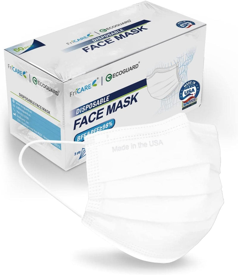 Made in USA ECOGUARD Adult ASTM Level 3 Disposable Face Masks, 3 Ply Protection Breathable 50 Pack Elastic Earloop - Premium Health Care from Visit the FriCARE Store - Just $29.99! Shop now at Handbags Specialist Headquarter