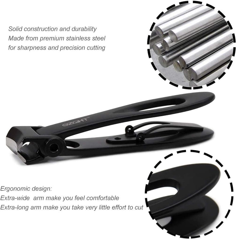 SZQHT Ultra Wide Jaw Opening Nail Clippers Set Toenail Clippers for Thick Nails Cutter for Ingrown Manicure,Pedicure,Men & Women Big(Black) - Premium Hand, Foot & Nail Tools from Visit the SZQHT Store - Just $15.99! Shop now at Handbags Specialist Headquarter