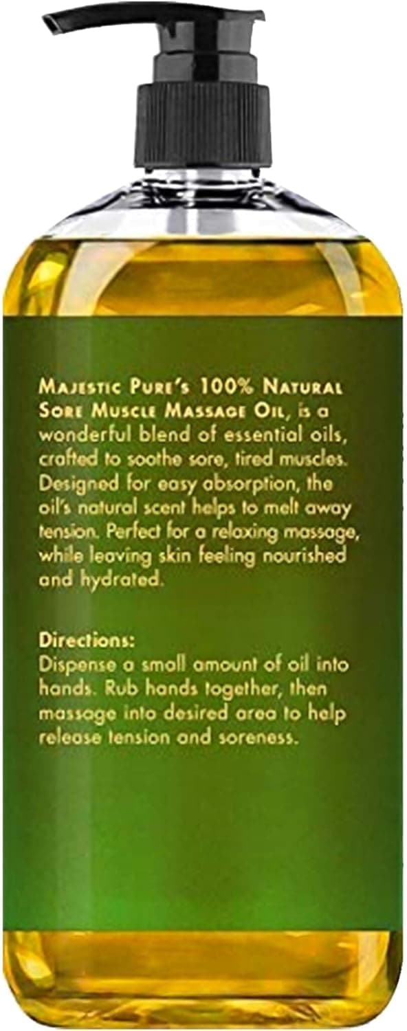 MAJESTIC PURE Arnica Sore Muscle Massage Oil for Body - Natural Oil with Lavender and Chamomile Essential Oils - Warming, Relaxing, Massaging Joint & Muscles - 8 fl. oz. - Premium Oil from Visit the MAJESTIC PURE Store - Just $23.99! Shop now at Handbags Specialist Headquarter