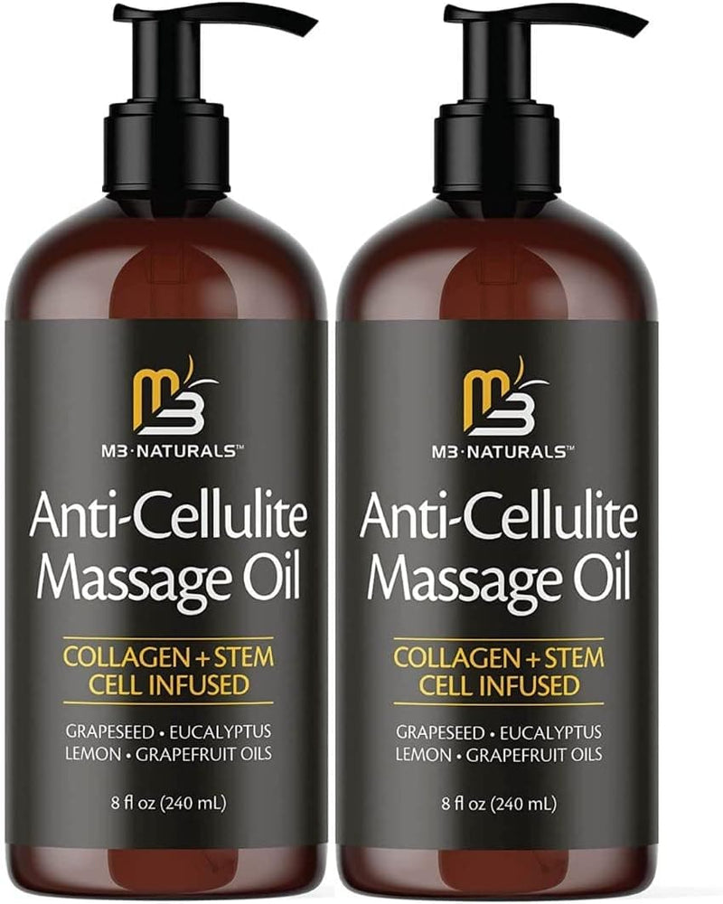 Anti Cellulite Massage Oil and Sore Muscle Body Oil | Massage Oil for Massage Therapy | Collagen and Stem Cell Skin Tightening Cellulite Cream and Massage Lotion for Women 8 Fl Oz by M3 Naturals - Premium Health Care from Visit the M3 Naturals Store - Just $28.99! Shop now at Handbags Specialist Headquarter