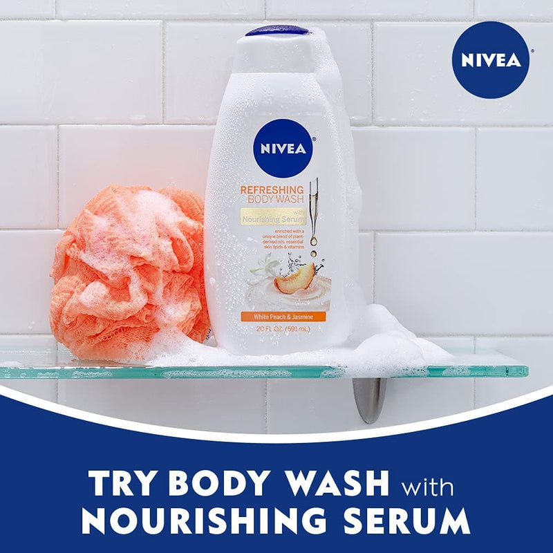 NIVEA White Peach and Jasmine Body Wash with Nourishing Serum, 20 Fl Oz - Premium Shampoo Towel Set from Visit the NIVEA Store - Just $7.99! Shop now at Handbags Specialist Headquarter
