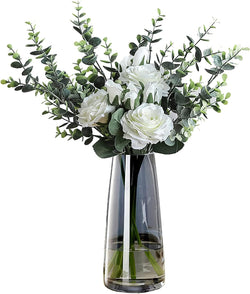FANTESTICRYAN Modern Glass Vase Irised Crystal Clear Glass Vase for Home Office Decor (Crystal Grey) - Premium Artificial Plants & Flowers from Visit the FANTESTICRYAN Store - Just $23.99! Shop now at Handbags Specialist Headquarter