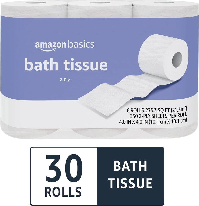 Basics 2-Ply Toilet Paper, 30 Rolls (5 Packs of 6), White - Premium Toilet Paper from Visit the Amazon Basics Store - Just $44.99! Shop now at Handbags Specialist Headquarter