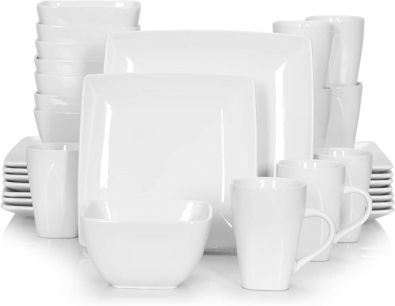 vancasso Soho Stoneware Square Dinner Set Black 16 Piece Kitchen Dinnerware Service Plate Crockery Set with 16-Piece Dinner Plates, Dessert Plate,Bowls and Mugs, Service for 4 - Premium Kitchen Helpers from Visit the vancasso Store - Just $86.99! Shop now at Handbags Specialist Headquarter