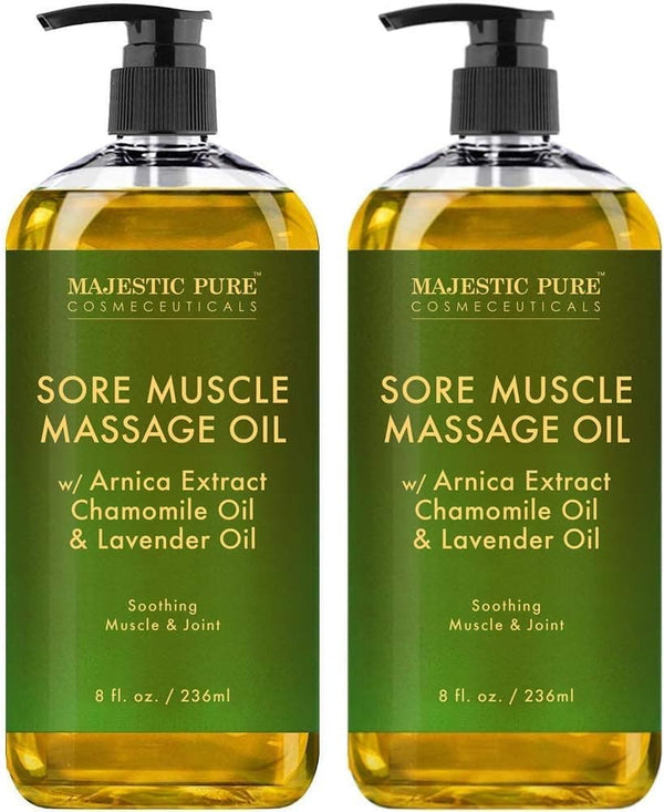 MAJESTIC PURE Arnica Sore Muscle Massage Oil for Body - Natural Oil with Lavender and Chamomile Essential Oils - Warming, Relaxing, Massaging Joint & Muscles - 8 fl. oz. - Premium Oil from Visit the MAJESTIC PURE Store - Just $23.99! Shop now at Handbags Specialist Headquarter