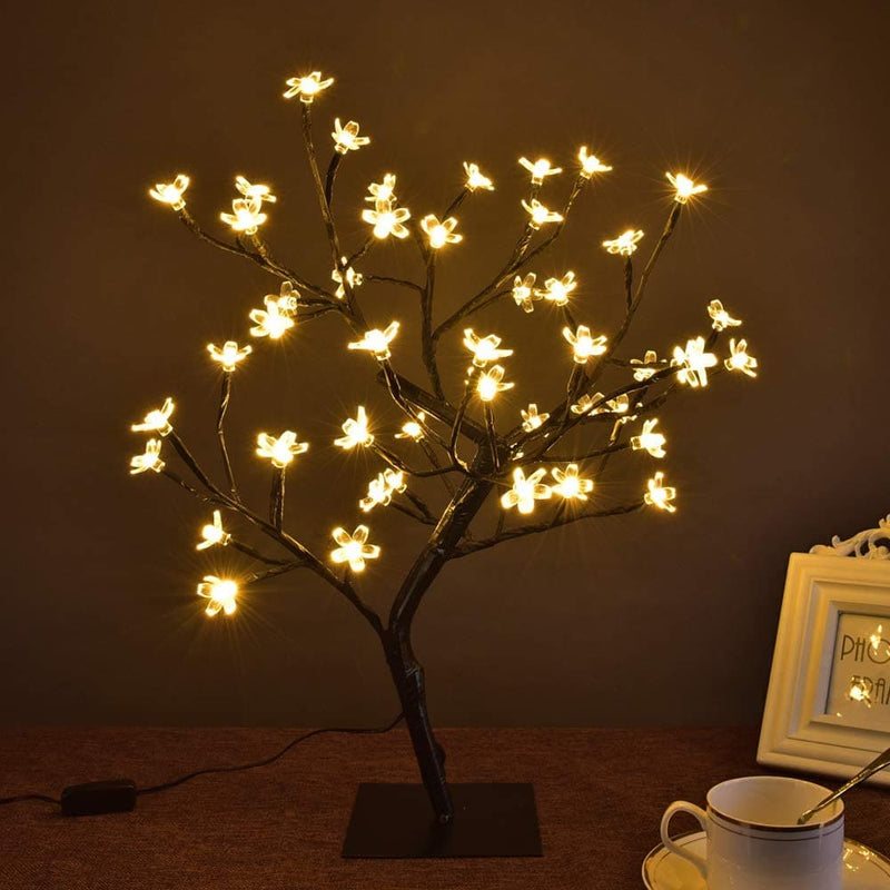 18 Inch Cherry Blossom Bonsai Tree, 48 LED Lights, 24V UL Listed Adapter Included, Metal Base, Warm White Lights, Ideal as Night Lights, Home Gift Idea - Premium INDOOR LIGHTING from Visit the LIGHTSHARE Store - Just $29.99! Shop now at Handbags Specialist Headquarter
