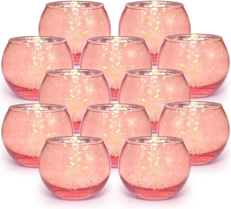 Volens Round Gold Votive Candle Holders, Mercury Glass Candle Holder Set of 12 - Premium Candles & Accessories from Visit the Volens Store - Just $33.99! Shop now at Handbags Specialist Headquarter