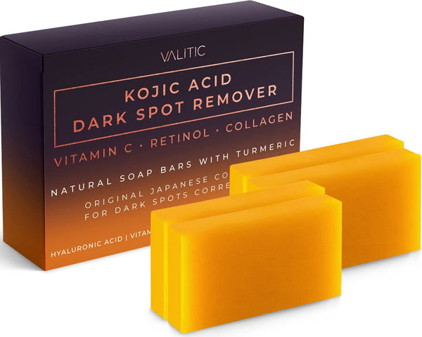 VALITIC Kojic Acid Dark Spot Remover Soap Bars with Vitamin C, Retinol, Collagen, Turmeric - Original Japanese Complex Infused with Hyaluronic Acid, Vitamin E, Shea Butter, Castile Olive Oil (2 Pack) - Premium Body Wash from Visit the VALITIC Store - Just $14.99! Shop now at Handbags Specialist Headquarter
