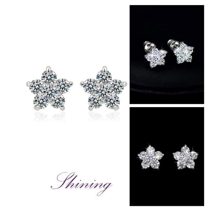 Pure And Fresh Ingenious Earring For Women&Girls Shiny Flower Ornament In Fashion Party Elegant Zirconia Distinctive Gift - Premium Earring from eprolo - Just $14.99! Shop now at Handbags Specialist Headquarter