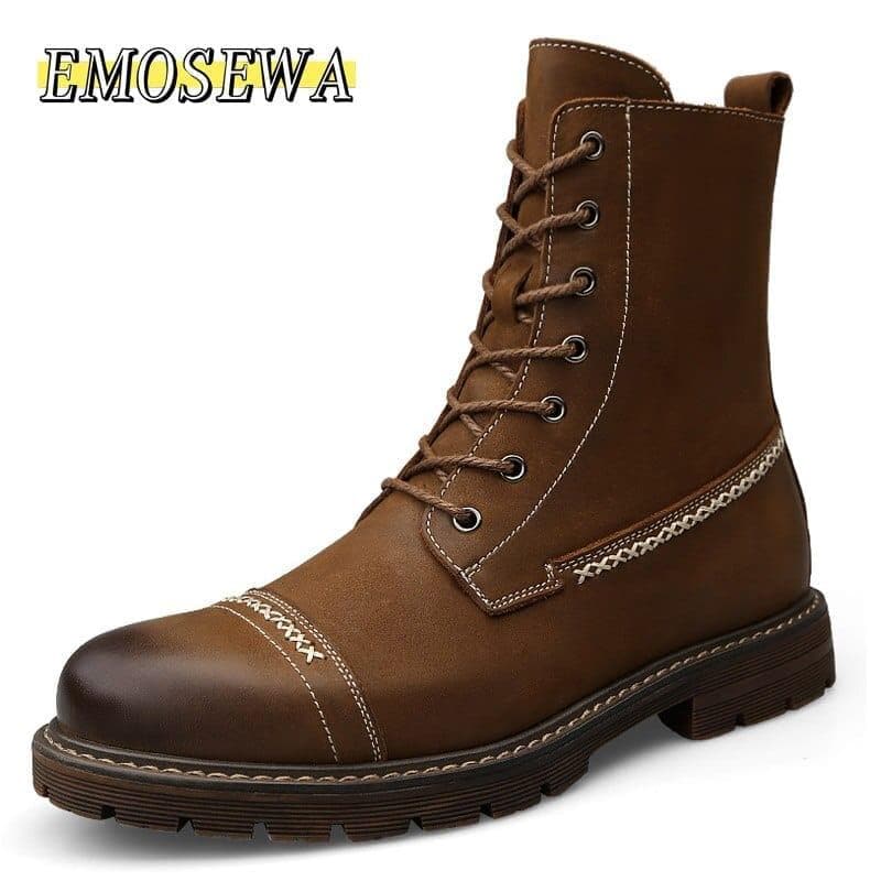 Brand High Quality Genuine Leather Men Waterproof Boots Men Casual Shoes Fashion Ankle Boots For Men Winter Men Boots With Fluff - Premium Men's shoes from eprolo - Just $110.26! Shop now at Handbags Specialist Headquarter