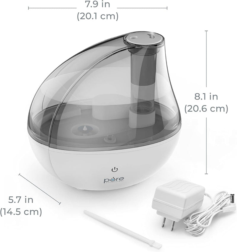 Pure Enrichment® MistAire™ Silver Ultrasonic Cool Mist Humidifier for Bedroom, Office, Nursery & Indoor Plants - Lasts Up to 25 Hours, Whisper-Quiet Operation, Optional Night Light, & Auto Shut-Off - Premium Health Care from Visit the Pure Enrichment Store - Just $62.38! Shop now at Handbags Specialist Headquarter