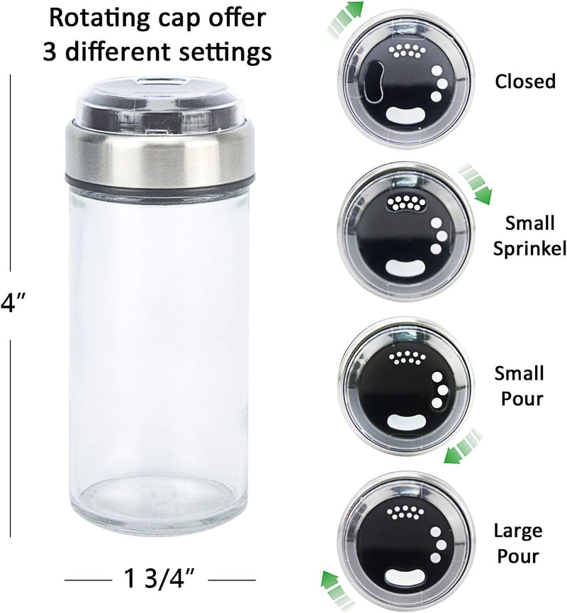 16 Stainless Steel Revolving Spice Rack with Glass Jars - Premium Kitchen Helpers from Brand: Evelyne - Just $53.99! Shop now at Handbags Specialist Headquarter
