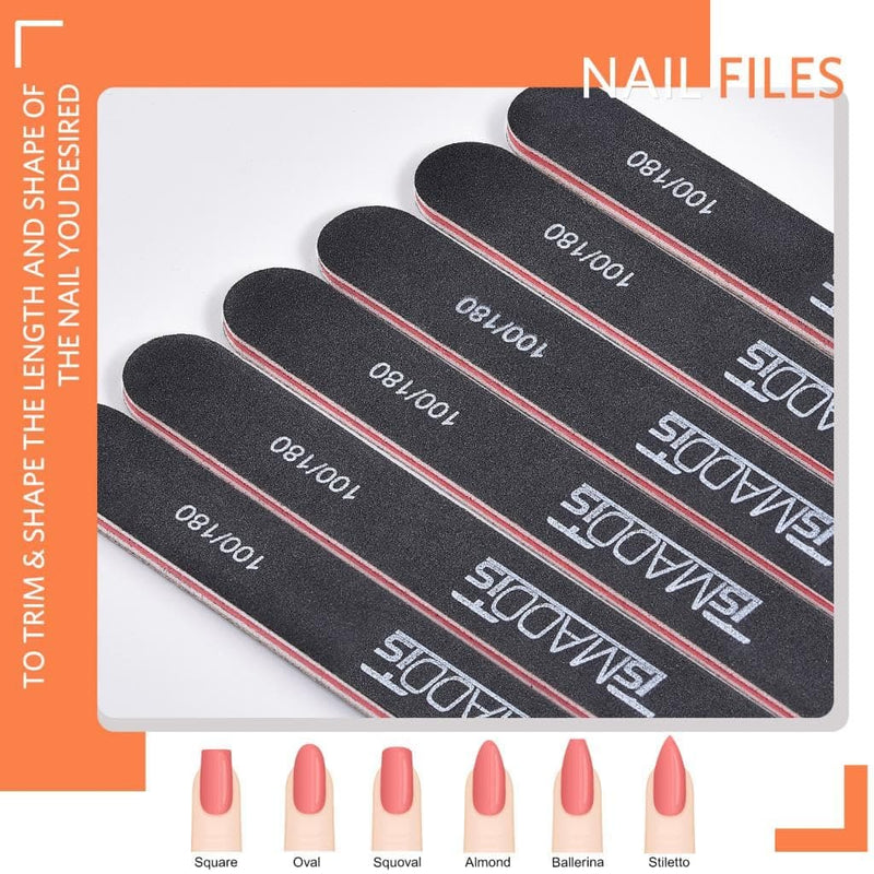 Nail Files and Buffer, TsMADDTs Professional Manicure Tools Kit Rectangular Art Care Buffer Block Tools 100/180 Grit 12Pcs/Pa(Black) - Premium Hand, Foot & Nail Tools from Visit the TsMADDTs Store - Just $8.99! Shop now at Handbags Specialist Headquarter