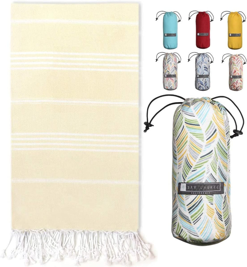 BAY LAUREL Turkish Beach Towel with Travel Bag 39 x 71 Quick Dry Sand Free Lightweight Large Oversized Beach Towel Turkish Towels Light Beach Towel Travel Towels - Premium TOWEL SET from Visit the BAY LAUREL Store - Just $26.99! Shop now at Handbags Specialist Headquarter