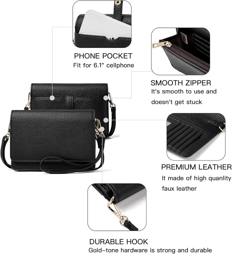 BROMEN Crossbody Bags for Women Small Cell Phone Shoulder Bag Wristlet Wallet Clutch Purse - Premium Wristlets from Visit the BROMEN Store - Just $48.99! Shop now at Handbags Specialist Headquarter