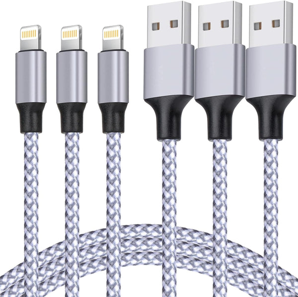TAKAGI [MFi Certified] iPhone Charger, Lightning Cable 3PACK 6FT Nylon Braided USB Charging Cable High Speed Transfer Cord Compatible with iPhone 14/13/12/11 Pro Max/XS MAX/XR/XS/X/8/iPad - Premium Adapters and Cables from Visit the TAKAGI Store - Just $14.99! Shop now at Handbags Specialist Headquarter