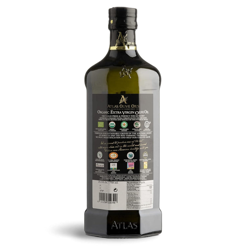 Atlas 750 mL Organic Cold Press Extra Virgin Olive Oil with Polyphenol Rich from Morocco | Newly Harvested Unprocessed from One Single Family Farm | Moroccan EVOO Trusted by Michelin Star Chefs - Premium Health Care from Visit the A ATLAS OLIVE OILS Store - Just $24.99! Shop now at Handbags Specialist Headquarter