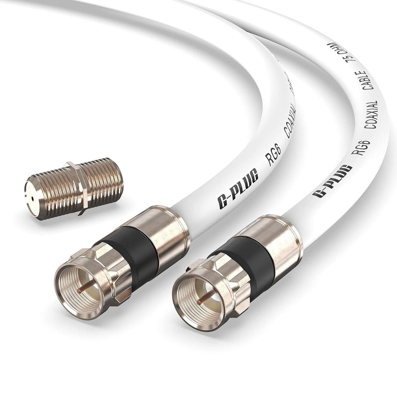 G-PLUG 6FT RG6 Coaxial Cable Connectors Set – High-Speed Internet, Broadband and Digital TV Aerial, Satellite Cable Extension – Weather-Sealed Double Rubber O-Ring and Compression Connectors White - Premium Adapters and Cables from Visit the G-PLUG Store - Just $0! Shop now at Handbags Specialist Headquarter