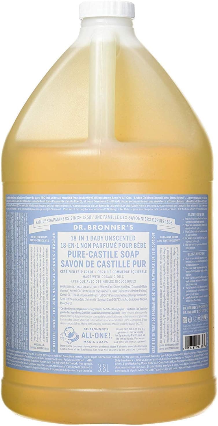 Dr. Bronner's - Pure-Castile Liquid Soap (Baby Unscented, 8 Fl Oz) - Premium Soaps from Visit the Dr. Bronner's Store - Just $12.99! Shop now at Handbags Specialist Headquarter