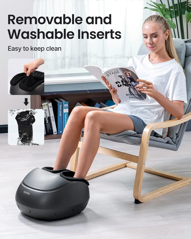 RENPHO Foot Massager Machine with Heat Shiatsu Deep Kneading, Delivers Relief for Tired Muscles and Plantar Fasciitis, Fits Feet Up to Men Size 12(Black) - Premium Health Care from Visit the RENPHO Store - Just $181.99! Shop now at Handbags Specialist Headquarter