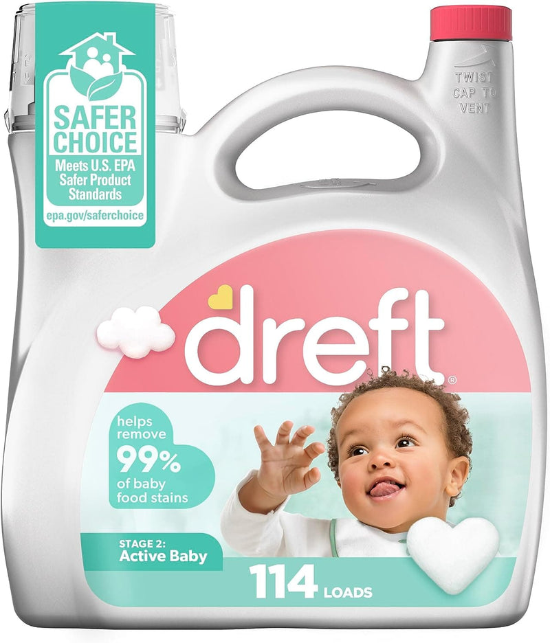 Dreft Stage 2: Active Baby Liquid Laundry Detergent 114 Loads 165 fl oz - Premium Laundry Detergent from Visit the Dreft Store - Just $23.99! Shop now at Handbags Specialist Headquarter