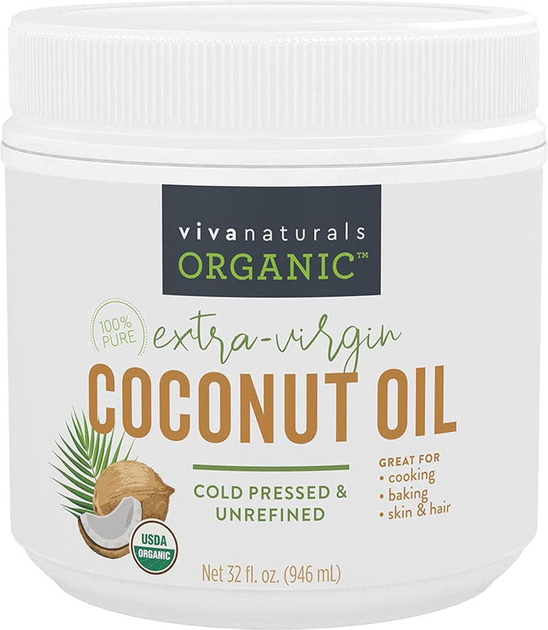 Viva Naturals Organic Coconut Oil, Cold-Pressed - Natural Hair /Skin Oil and Cooking Oil with Fresh Flavor, Non-GMO Unrefined Extra Virgin(Aceite de Coco), USDA Organic, 16 oz - Premium Health Care from Visit the Viva Naturals Store - Just $16.99! Shop now at Handbags Specialist Headquarter