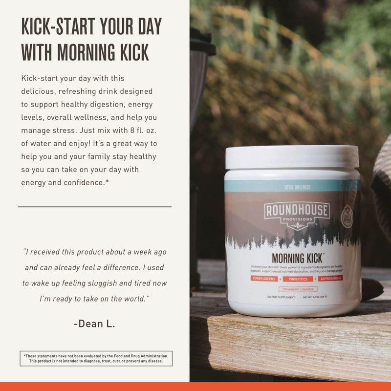 ROUNDHOUSE PROVISION Morning Kick, Powder Supplement for Healthy Digestion, Energy Levels, and Overall Wellness, 30 Servings - Premium Health Care from Visit the ROUNDHOUSE PROVISION Store - Just $92.99! Shop now at Handbags Specialist Headquarter