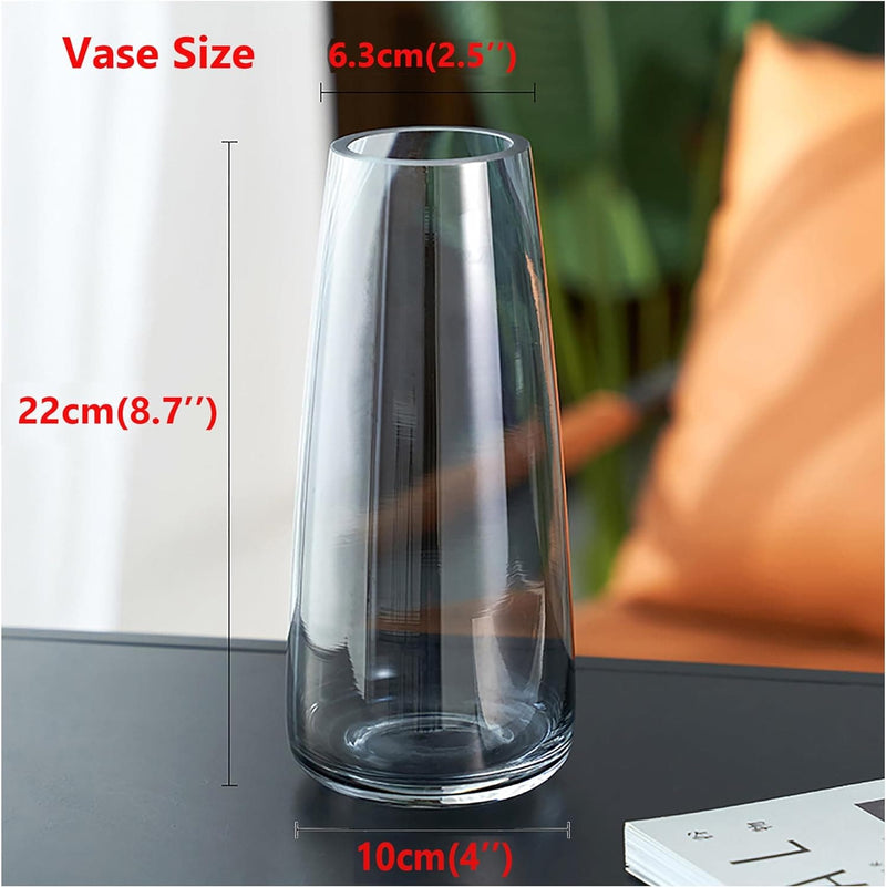 FANTESTICRYAN Modern Glass Vase Irised Crystal Clear Glass Vase for Home Office Decor (Crystal Grey) - Premium Artificial Plants & Flowers from Visit the FANTESTICRYAN Store - Just $23.99! Shop now at Handbags Specialist Headquarter
