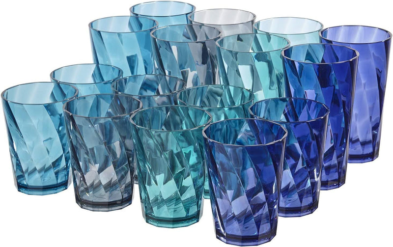 US Acrylic Optix 16-piece Plastic Stackable Tumblers in 4 Coastal Colors | 8 each: 14-ounce Rocks and 20-ounce Water Drinking Cups | Reusable, BPA-free, Made in the USA, Top-rack Dishwasher Safe - Premium bar accessories from Visit the US Acrylic Store - Just $26.99! Shop now at Handbags Specialist Headquarter