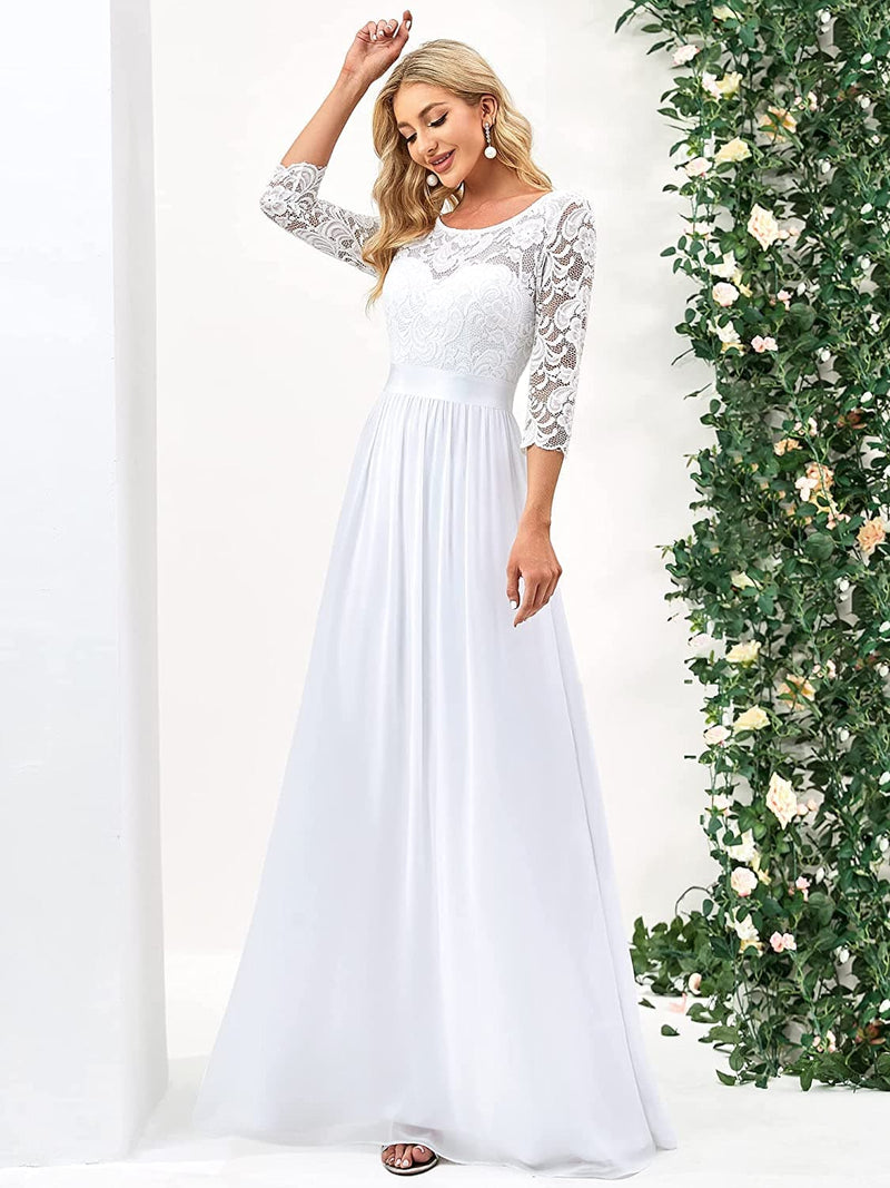 Women Elegant 3/4 Sleeve Empire Waist Maxi Bridesmaid Dresses - Premium Dresses from Visit the Ever-Pretty Store - Just $103.99! Shop now at Handbags Specialist Headquarter