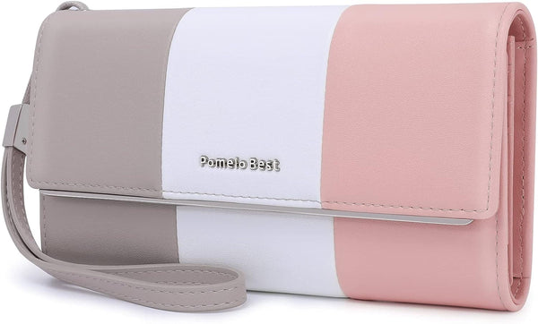 Womens Leather Wallet, Large Capacity RFID Blocking Genuine Leather Wallets with Zipper Ladies Multi Card Holder Compatible with Removable Wristlet (pink) - Premium Wristlets from Visit the Pomelo Best Store - Just $17.99! Shop now at Handbags Specialist Headquarter