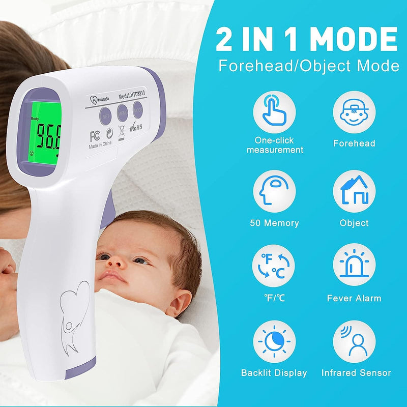 Digital Thermometer for Adults and Kids, No Touch Forehead Thermometer for Baby, 2 in 1 Body Surface Mode Infrared Thermometer with Fever Alarm and Instant Accuracy Readings - Premium Health from Visit the hetaida Store - Just $17.99! Shop now at Handbags Specialist Headquarter