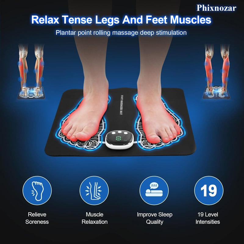 Foot Massager Mat -Foot Massager Pad for Pain Plantar Relief, Muscle Relaxation, Foldable Legs & Feet Massager Pad with 8 Modes, 19 Levels - Premium Health Care from Visit the Phixnozar Store - Just $54.99! Shop now at Handbags Specialist Headquarter
