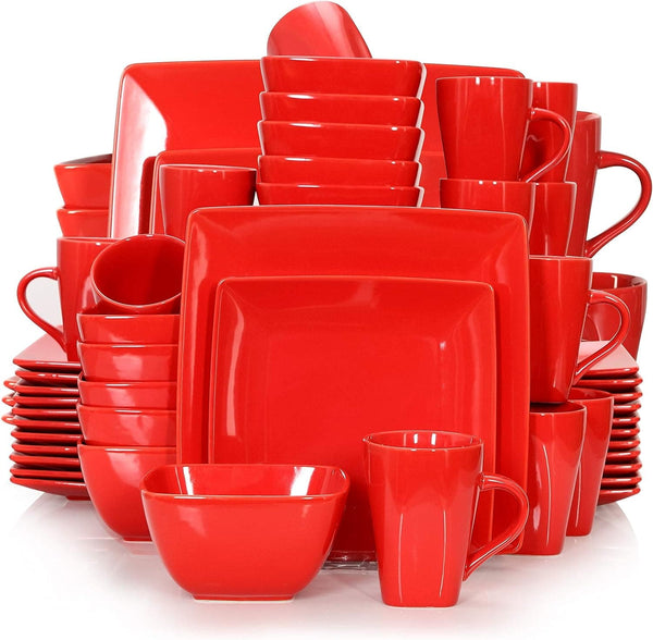 vancasso Soho Stoneware Square Dinner Set Black 16 Piece Kitchen Dinnerware Service Plate Crockery Set with 16-Piece Dinner Plates, Dessert Plate,Bowls and Mugs, Service for 4 - Premium Kitchen Helpers from Visit the vancasso Store - Just $86.99! Shop now at Handbags Specialist Headquarter