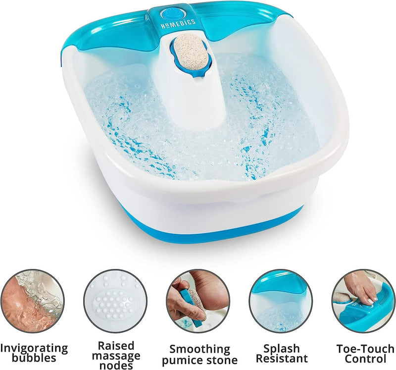 HoMedics Bubble Mate Foot Spa, Toe Touch Controlled Foot Bath with Invigorating Bubbles and Splash Proof, Raised Massage nodes and Removable Pumice Stone - Premium Hand, Foot & Nail Tools from Visit the Homedics Store - Just $47.99! Shop now at Handbags Specialist Headquarter