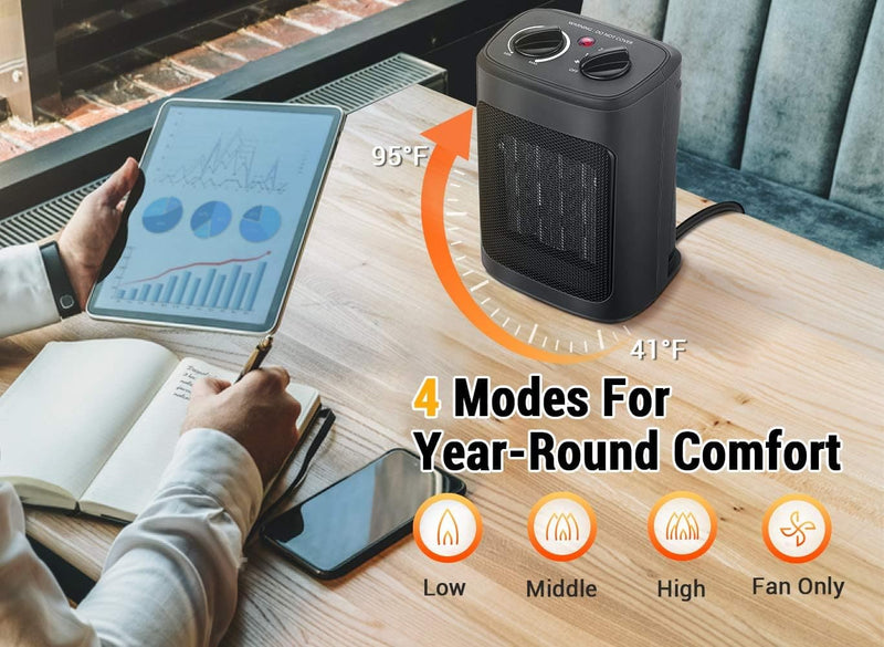 Space Heater, 1500W Electric Heaters Indoor Portable with Thermostat, PTC Fast Heating Ceramic Room Small Heater with Heating and Fan Modes for Bedroom, Office and Indoor Use - Premium Heaters from Visit the Aikoper Store - Just $44.99! Shop now at Handbags Specialist Headquarter