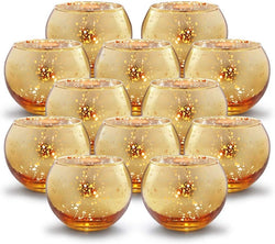 Volens Round Gold Votive Candle Holders, Mercury Glass Candle Holder Set of 12 - Premium Candles & Accessories from Visit the Volens Store - Just $33.99! Shop now at Handbags Specialist Headquarter