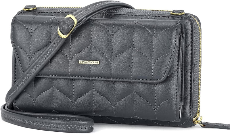 nuoku Womens RFID Wallet Purse Wristlet Crossbody Clutch with Zip Around 2 Strap - Premium Wristlets from Visit the nuoku Store - Just $62.99! Shop now at Handbags Specialist Headquarter