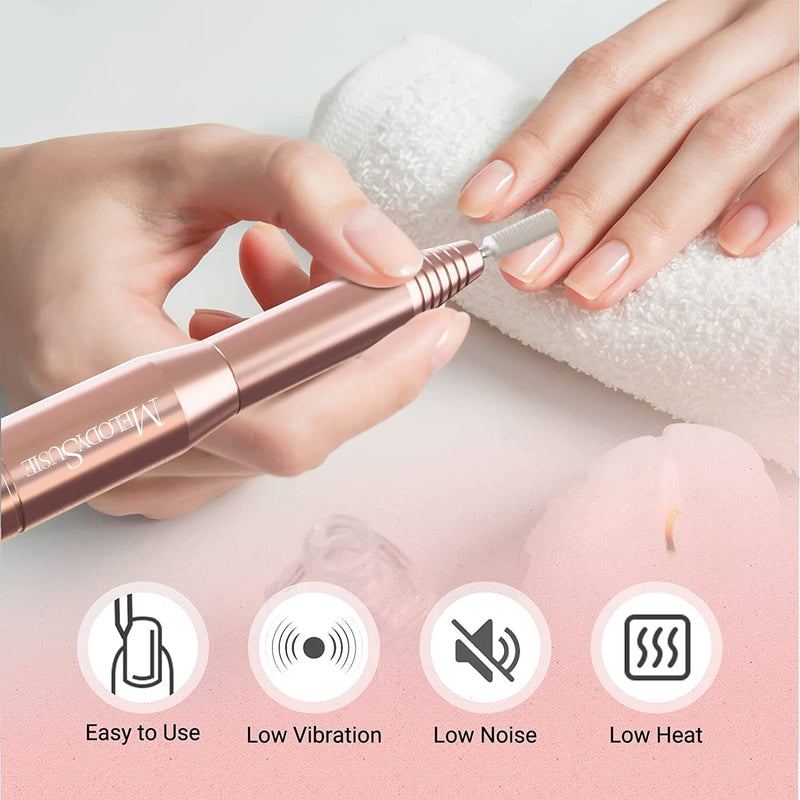 MelodySusie Electric Nail Drill Machine 11 in 1 Kit, Portable Electric Nail File Efile Set for Acrylic Gel Nails, Manicure Pedicure Tool with Nail Drill Bits Sanding Bands Dust Brush, Gold - Premium Hand, Foot & Nail Tools from Visit the MelodySusie Store - Just $31.99! Shop now at Handbags Specialist Headquarter