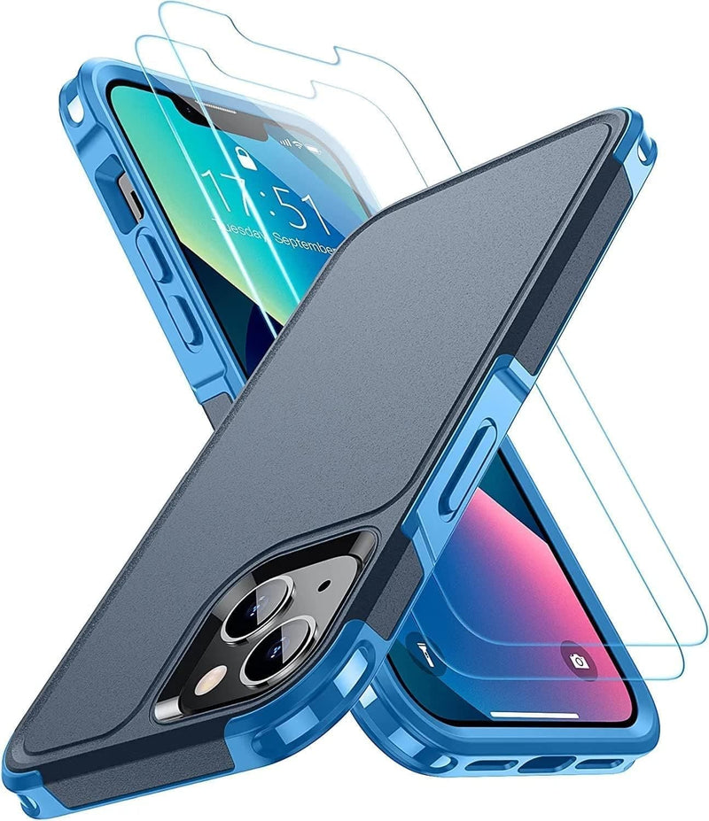 SPIDERCASE Designed for iPhone 13 Case/iPhone 14 Case, [10 FT Military Grade Drop Protection] [with 2 pcs Tempered Glass Screen Protector] Cover for iPhone 13 & 14 6.1 inch (Black) - Premium Phone Case from Visit the SPIDERCASE Store - Just $17.99! Shop now at Handbags Specialist Headquarter