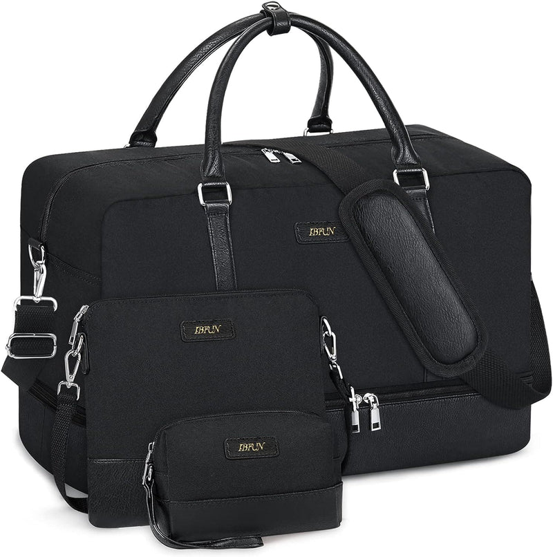 Overnight Bags for Women 21" Travel Weekender Bags with Shoe Compartment 3Pcs Set Carry On Duffel Bag with Trolley Sleeve for Men Travel/Business/Gym/Gift - Premium Travel Duffels from Visit the IBFUN Store - Just $72.99! Shop now at Handbags Specialist Headquarter