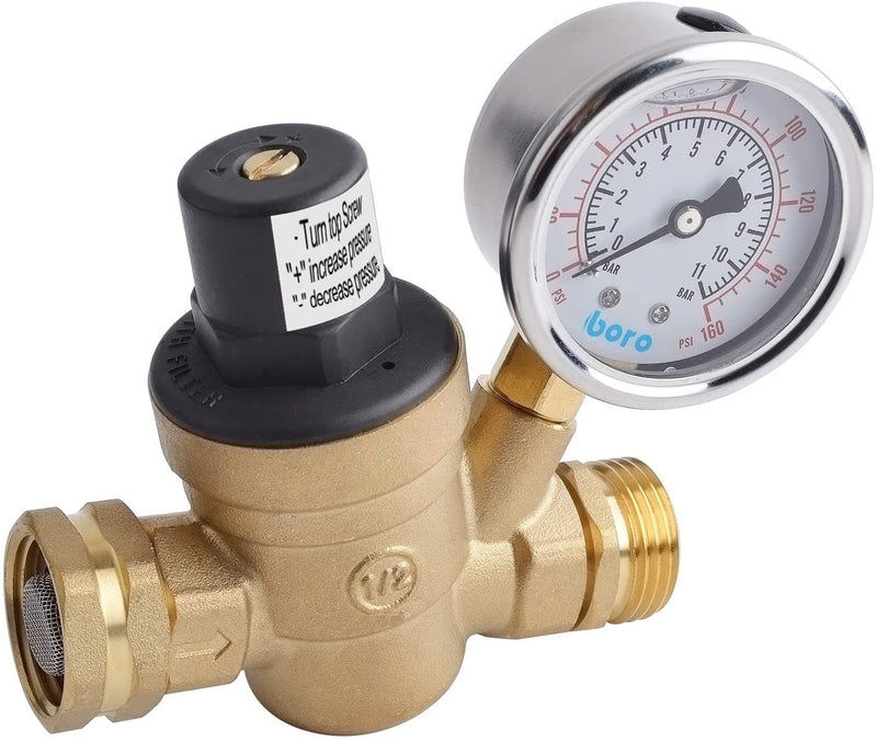 Hydro Master Water Pressure Regulator Brass Valve with Gauge for RV Camper, Pressure Range 0-160PSI / 0-11Bar - Premium Water Treatment from Visit the HYDRO MASTER Store - Just $35.98! Shop now at Handbags Specialist Headquarter