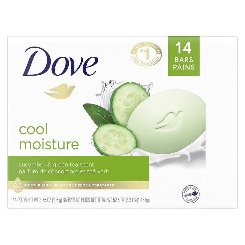 Dove Skin Care Beauty Bar For Softer Skin Cucumber and Green Tea More Moisturizing Than Bar Soap 3.75 oz, 14 Bars - Premium Shampoo from Visit the Dove Store - Just $17.99! Shop now at Handbags Specialist Headquarter