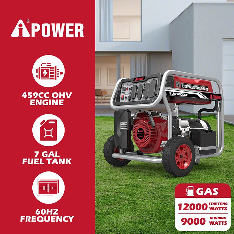 A-iPower SUA12000E 12000 Watt Portable Generator Heavy Duty Gas Powered with Electric Start for Jobsite, RV, and Whole House Backup Emergency - Premium HOME DÉCOR from Visit the A-iPower Store - Just $664.99! Shop now at Handbags Specialist Headquarter