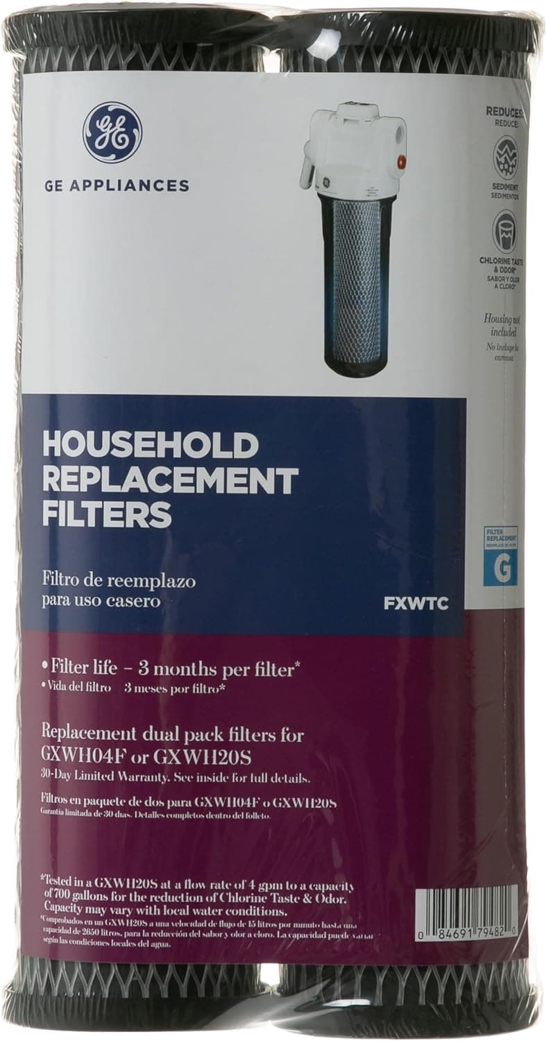 GE FXWTC Whole House Water Filter | Replacement for Water Filtration System | NSF Certified: Reduces Chlorine, Sediment, Rust & Other Impurities | Replace Every 3 Months for Best Results | 2 Filters - Premium alkaline water Filter from Visit the GE Store - Just $14.22! Shop now at Handbags Specialist Headquarter